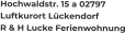 Hochwaldstr. 15 a 02797 Luftkurort Lückendorf R & H Lucke Ferienwohnung